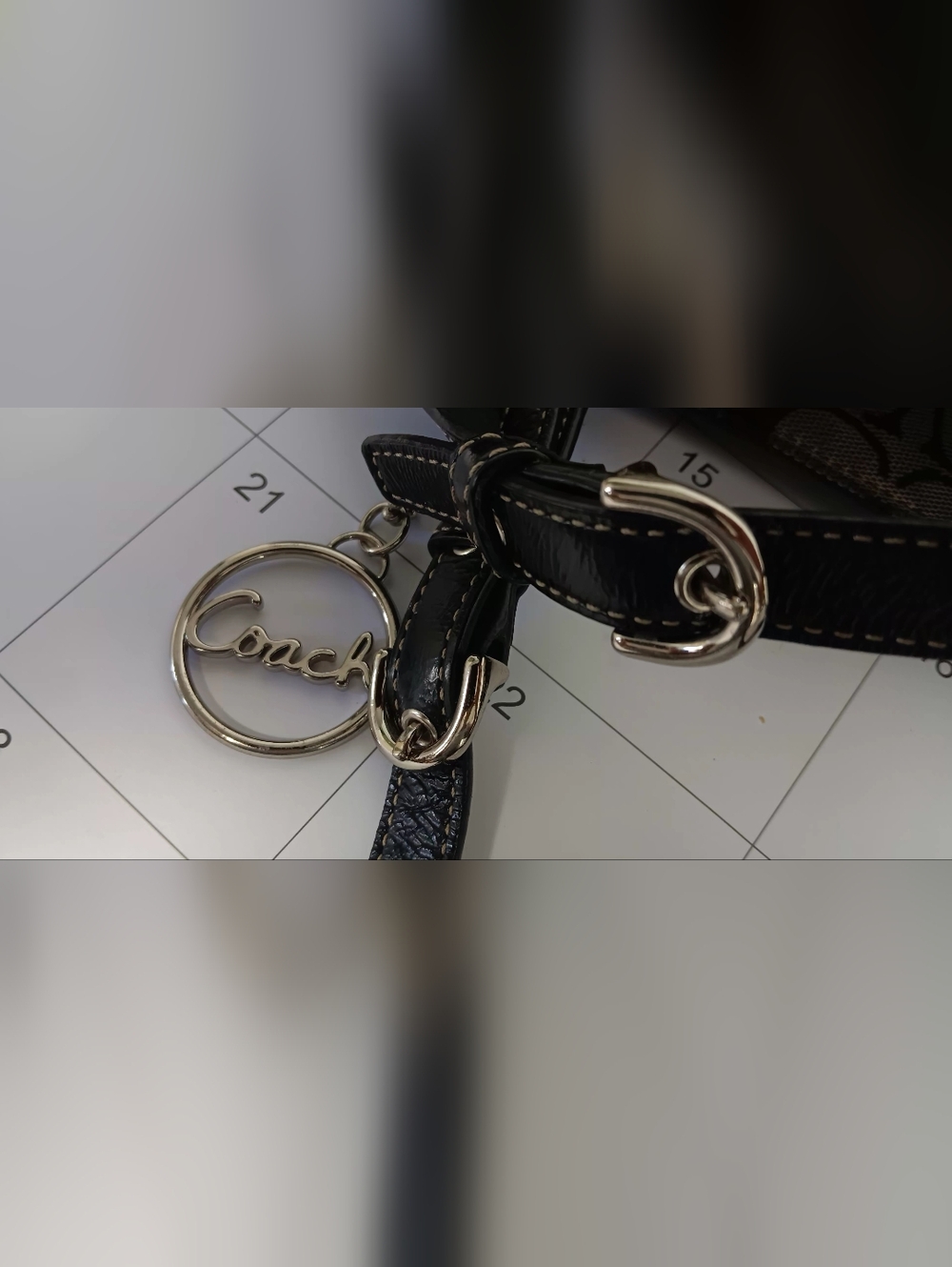Coach Leather Trimmed East West Satchel - Picture 9 of 10